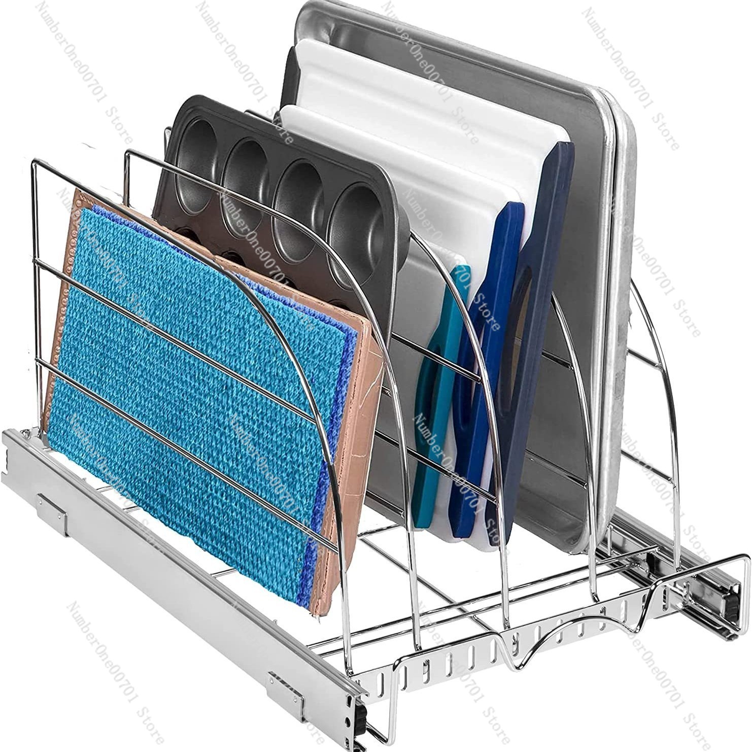 Kitchen Cabinet Baking Sheet Organizer - Organizador de Gabinete de Cocina Extraíble