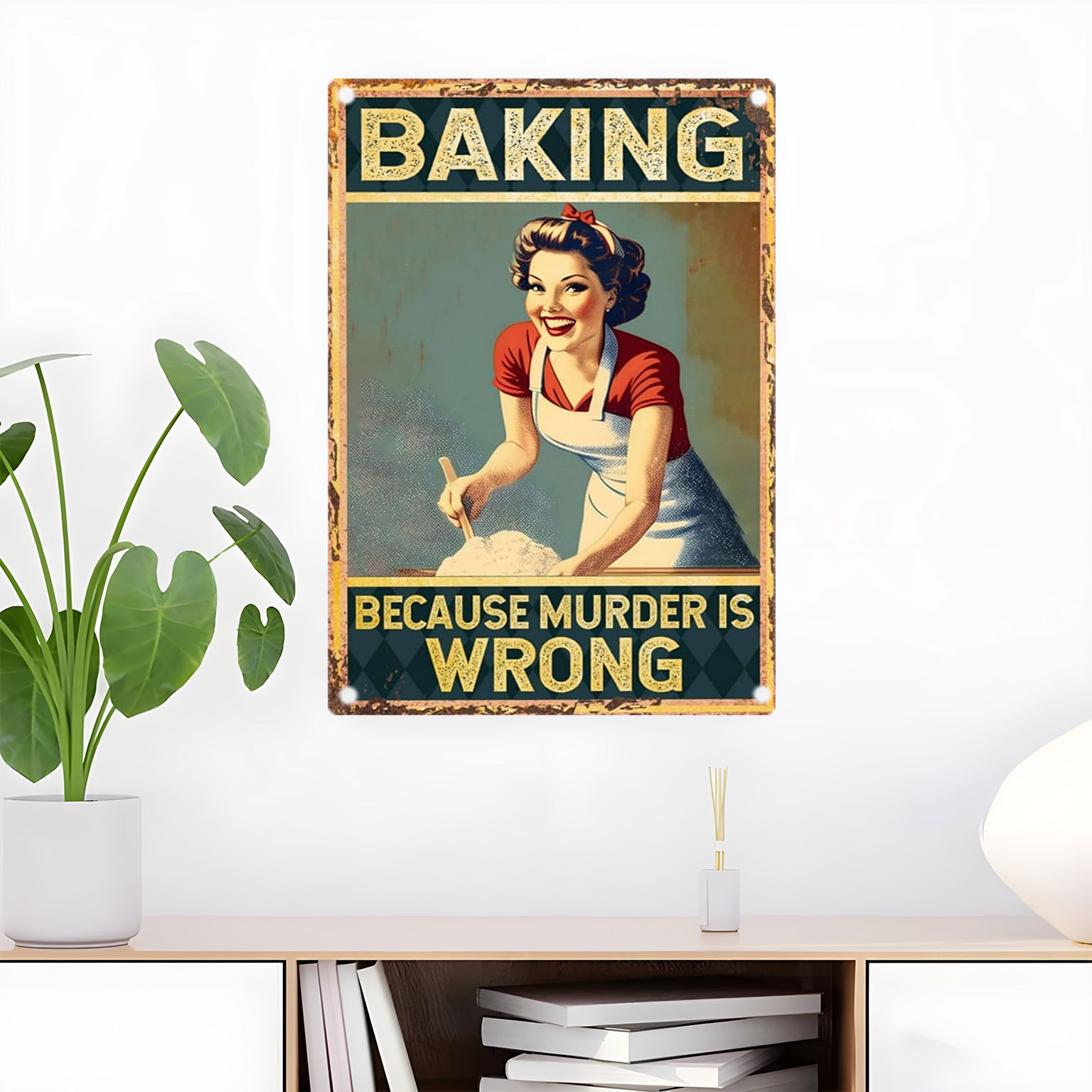 Kitchen Baking Quotes - Letrero Decorativo de Metal con Frase