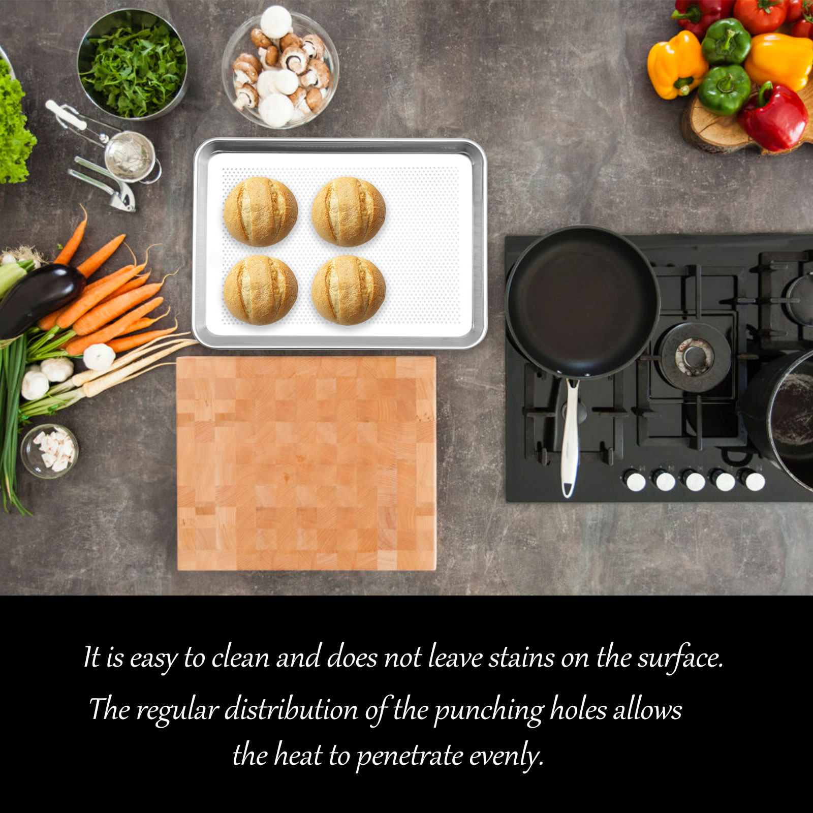 Kitchen Essentials Baking Tray - Bandeja para Hornear de Aleación de