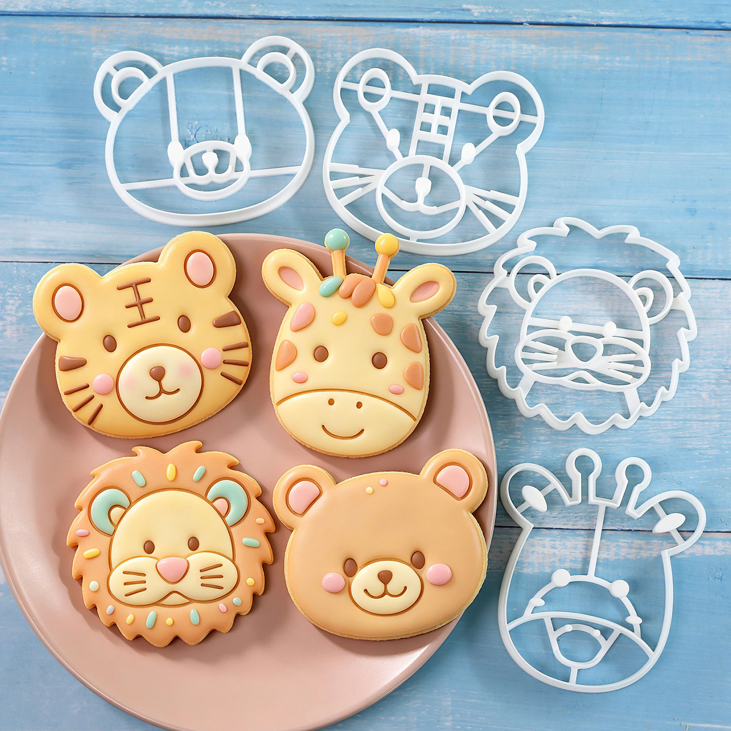 Kitchen Baking Cake - Juego de 4 Cortadores de Galletas