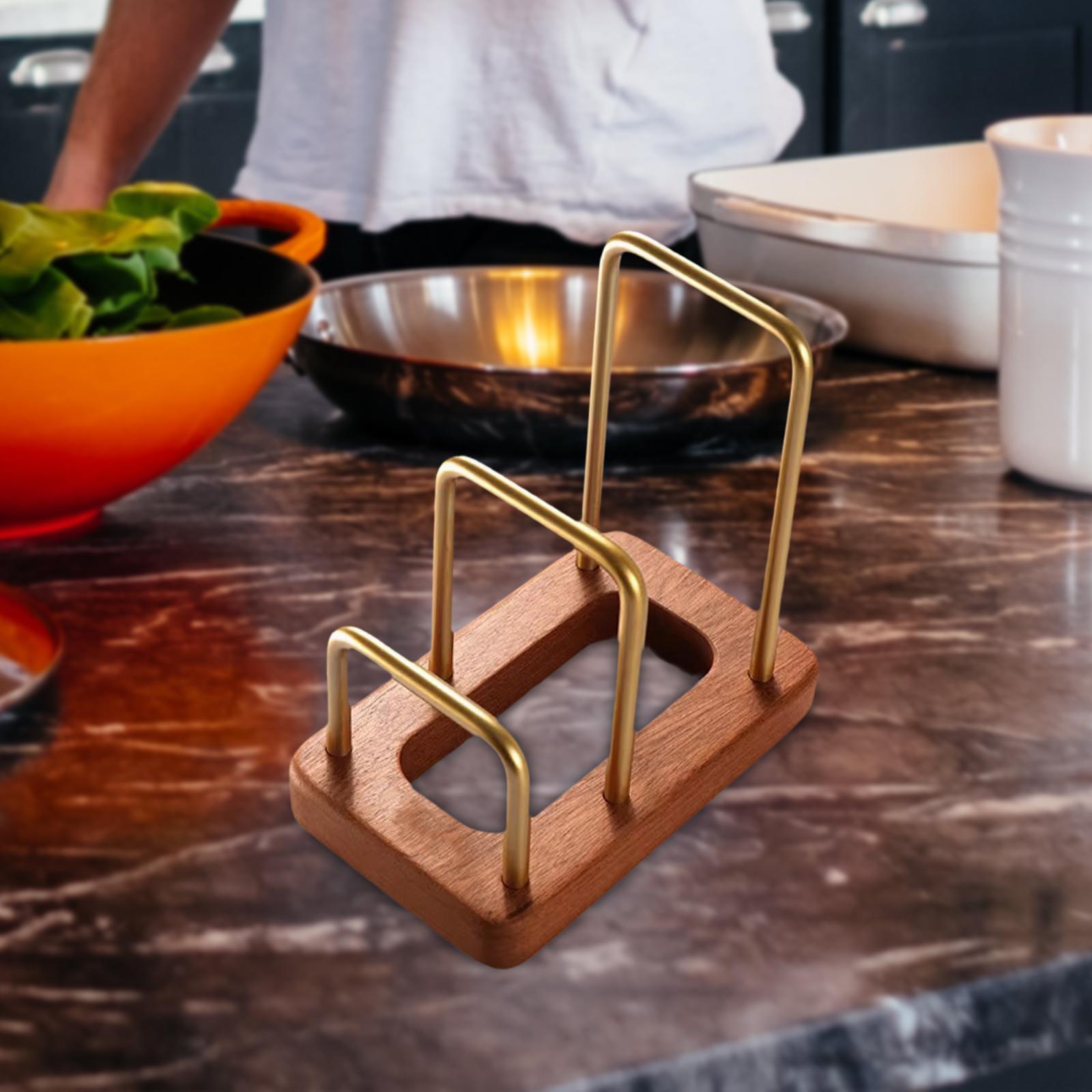 Kitchen Cabinet Baking Sheet Organizer - Soporte organizador de madera y metal