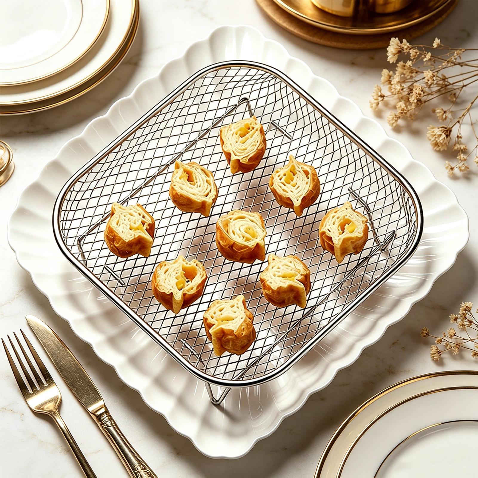 Rejilla apilable para freidora - Kitchen Baking Tray Rack reseña y precio