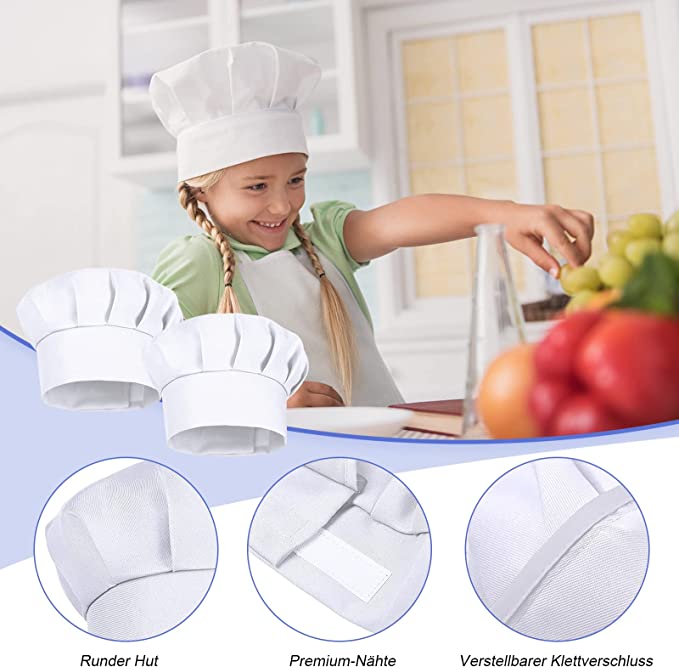 4 Gorros de Cocina Blancos par - Kitchen Baker reseña y precio